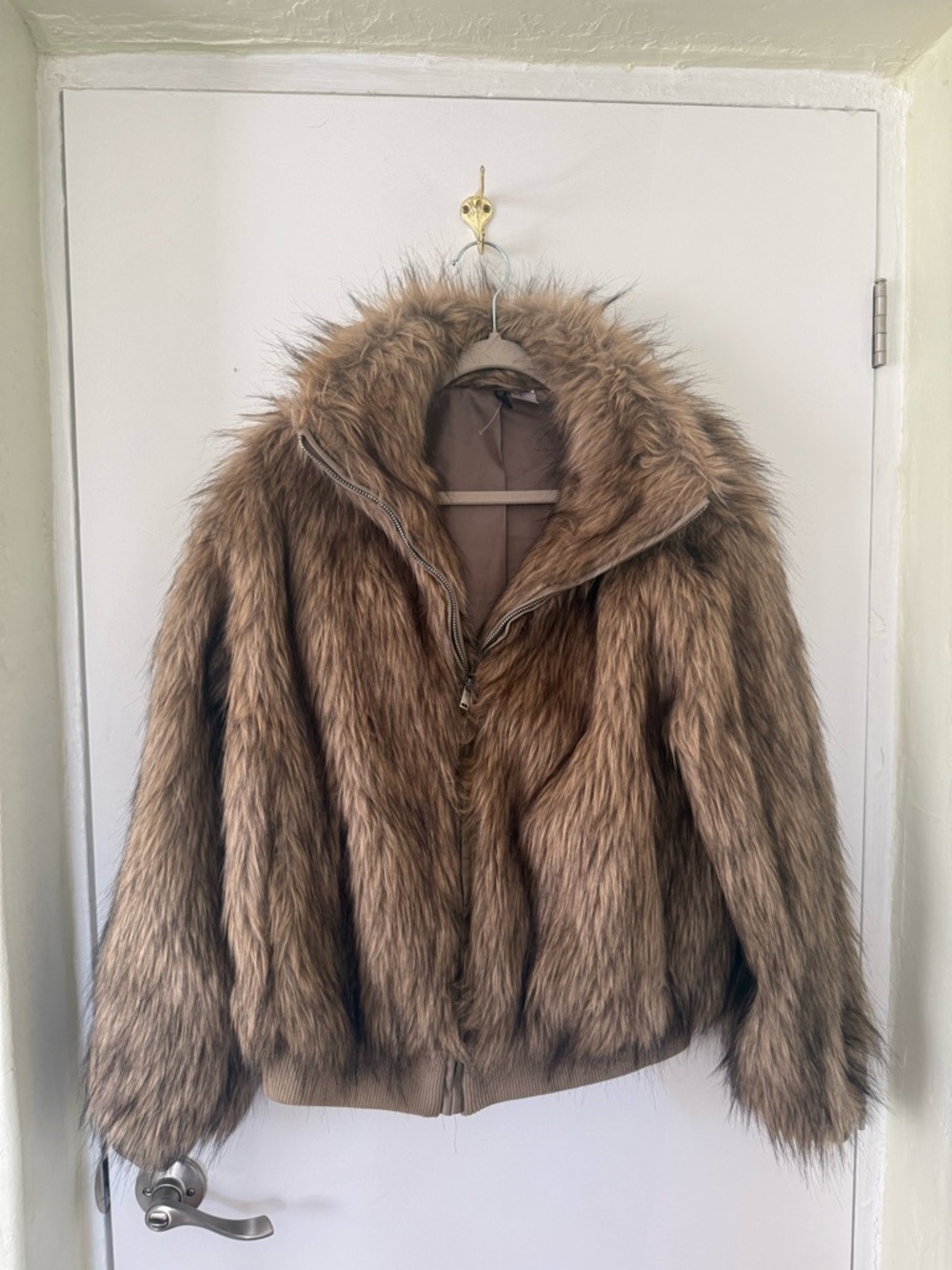 Divided Faux Fur Teddy Jacket in Brown